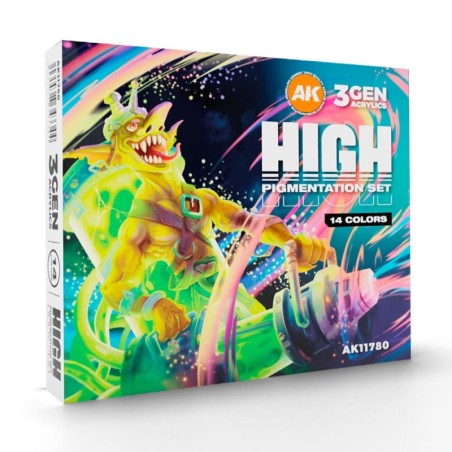 AK - Set de peintures 3gen : High Pigmentation 14 Colors Acrylic