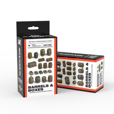 AK - Barrels & Boxes Wargame (Resin 30 - 35 mm)
