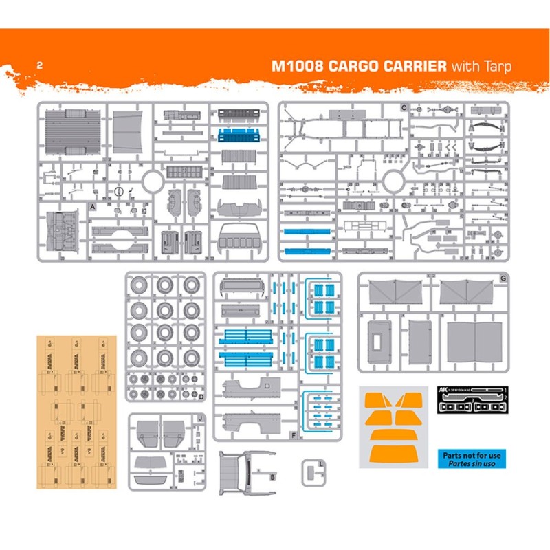  AK - Kit de modélisme : M1008 Troop Carrier With Tarp