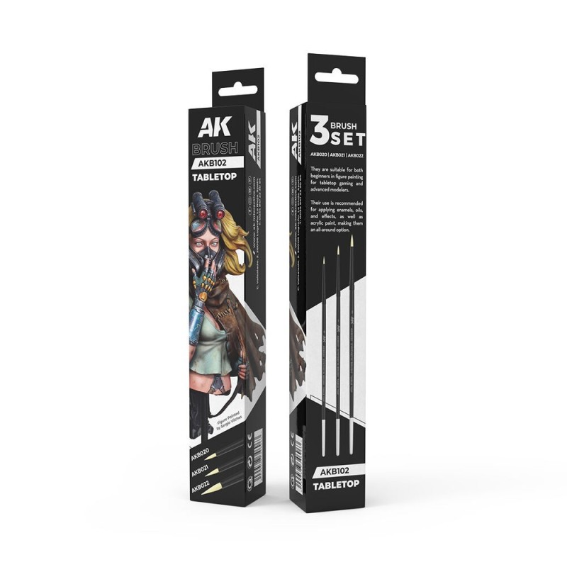  AK - Tabletop Syntethic Brushes (3 Brushes)