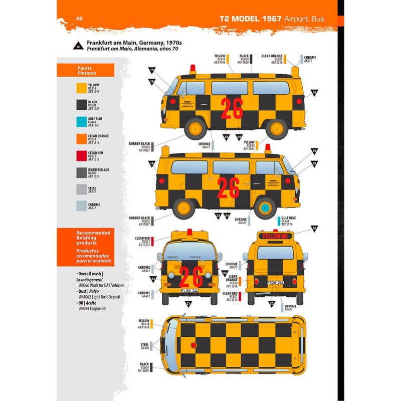  AK - Kit de modélisme : Volkswagen T2 Model 1967 Airport Bus