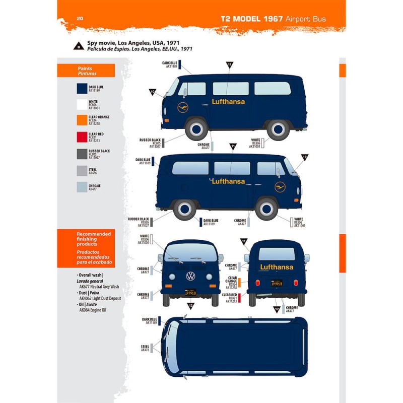  AK - Kit de modélisme : Volkswagen T2 Model 1967 Airport Bus