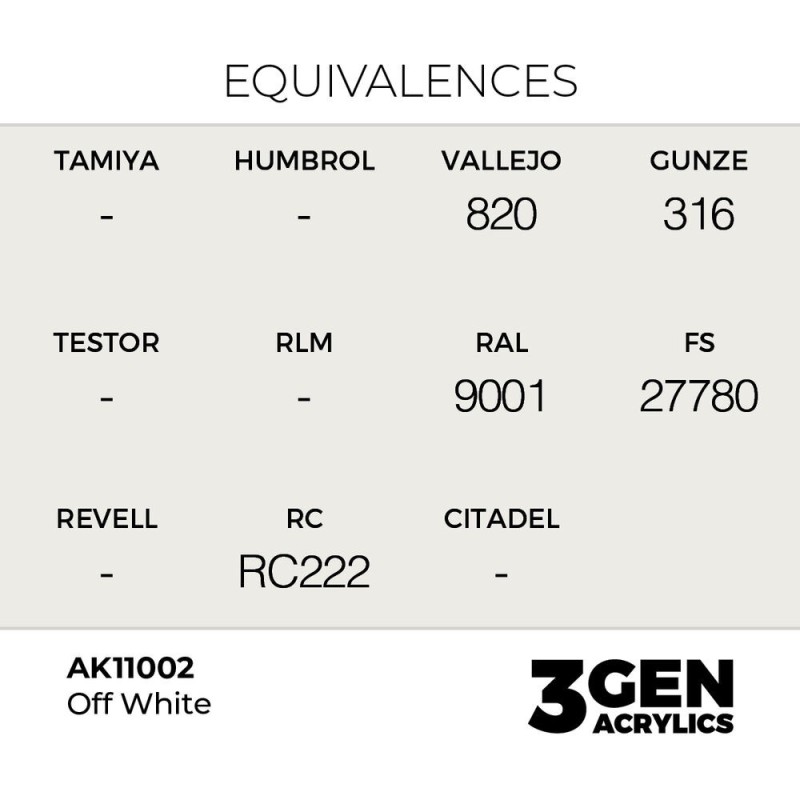  AK - Peinture 3gen : Offwhite - 17 ml
