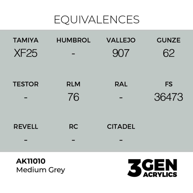  AK - Peinture 3gen : Medium Grey - 17 ml