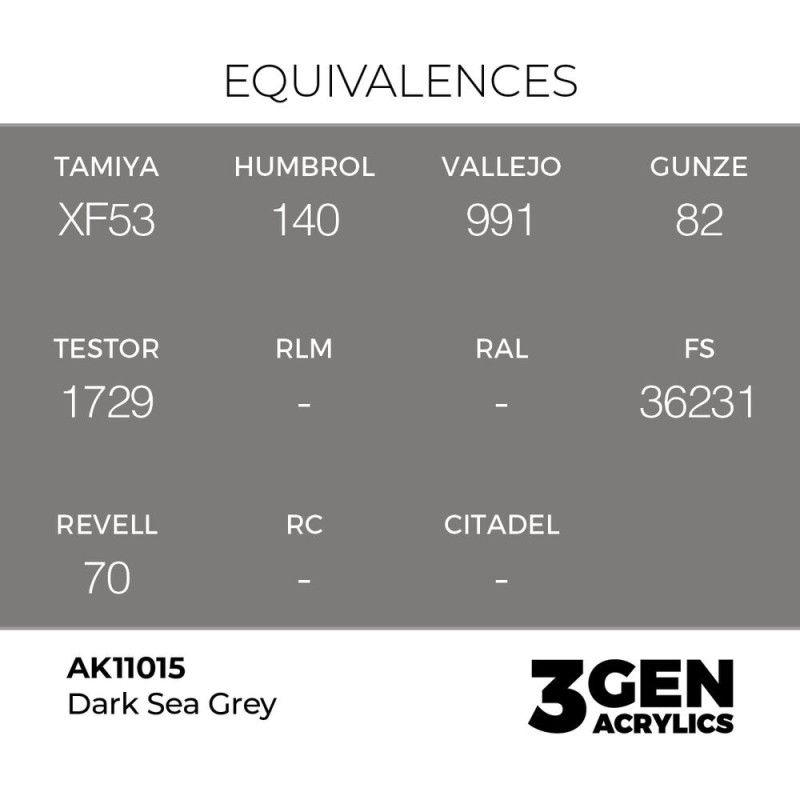  AK - Peinture 3gen : Dark Sea Grey - 17 ml