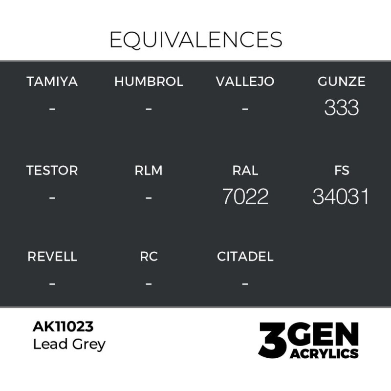  AK - Peinture 3gen : Lead Grey - 17 ml