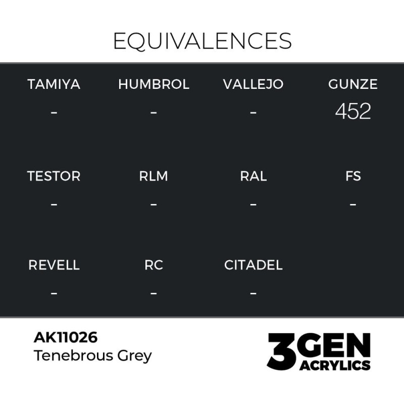  AK - Peinture 3gen : Tenebrous Grey - 17 ml
