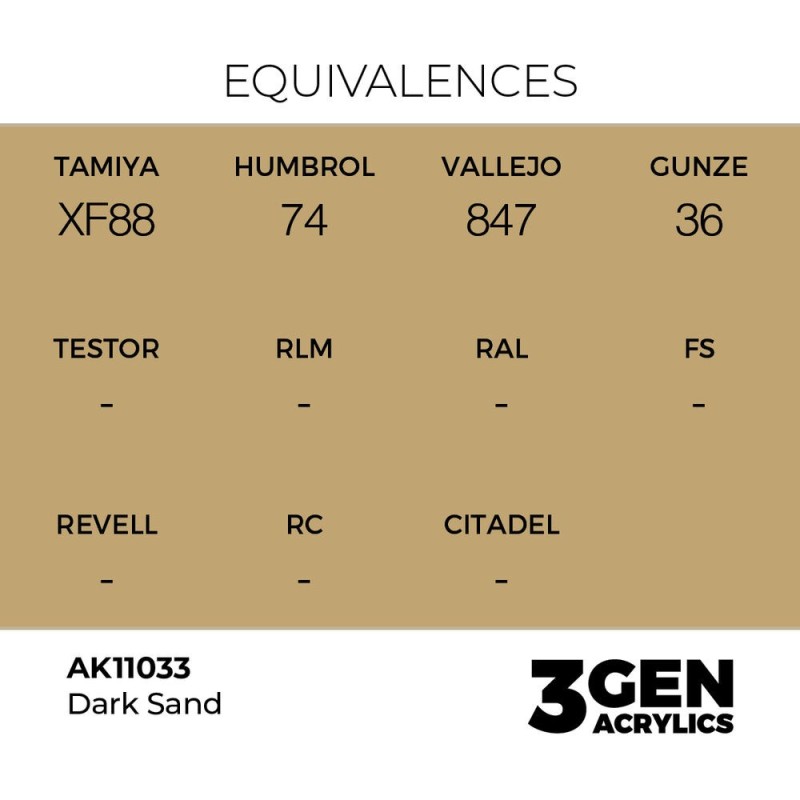  AK - Peinture 3gen : Dark Sand - 17 ml
