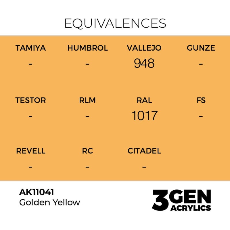  AK - Peinture 3gen : Golden Yellow - 17 ml