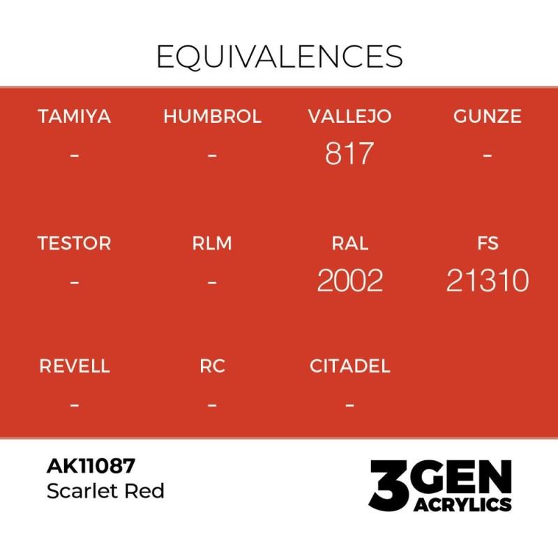  AK - Peinture 3gen : Scarlet Red - 17 ml