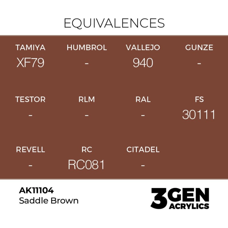  AK - Peinture 3gen : Saddle Brown - 17 ml