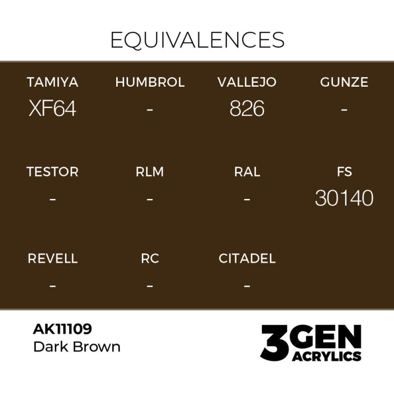  AK - Peinture 3gen : Dark Brown - 17 ml