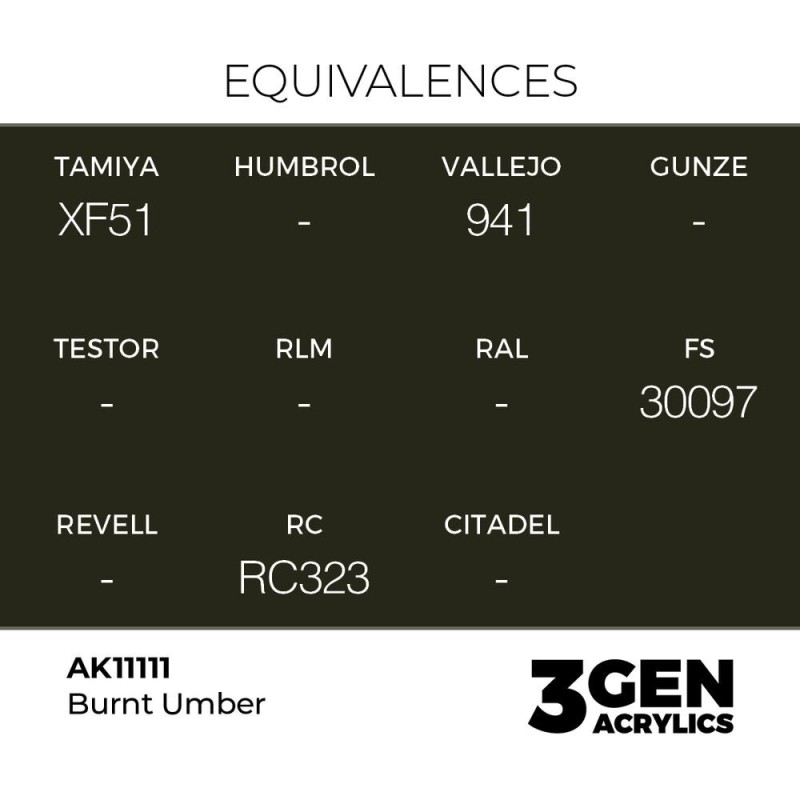  AK - Peinture 3gen : Burnt Umber - 17 ml