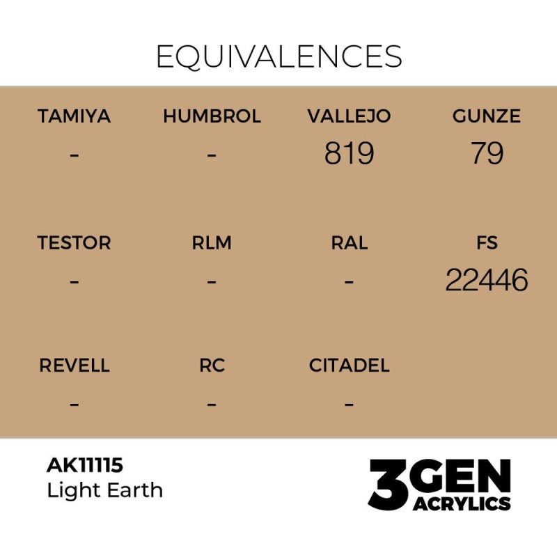  AK - Peinture 3gen : Light Earth - 17 ml