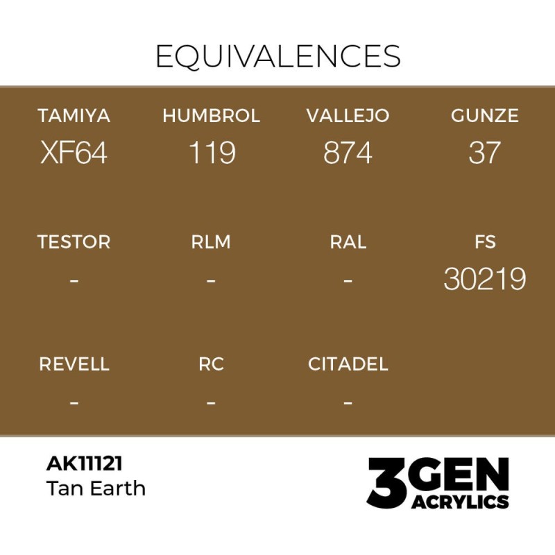  AK - Peinture 3gen : Tan Earth - 17 ml