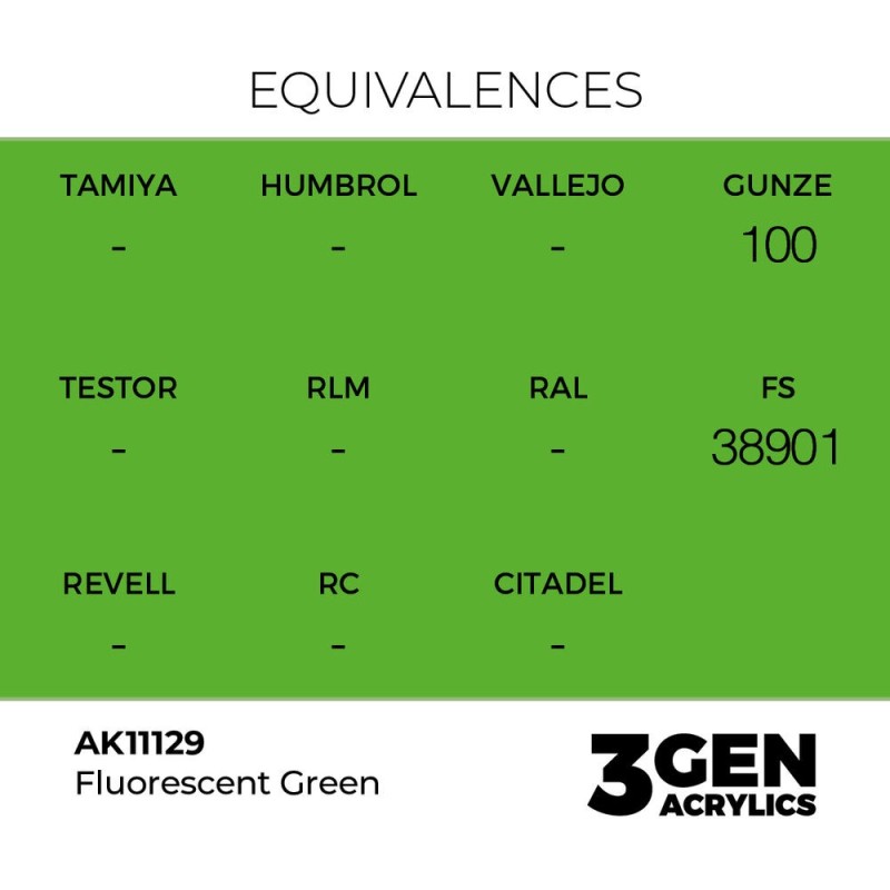  AK - Peinture 3gen : Fluorescent Green - 17 ml