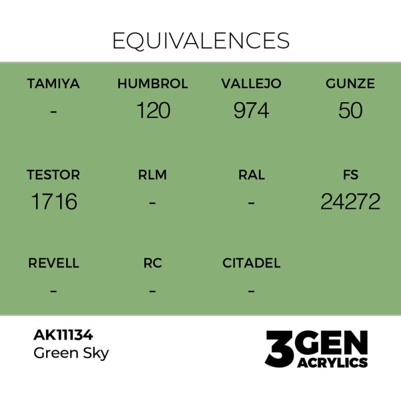  AK - Peinture 3gen : Green Sky - 17 ml