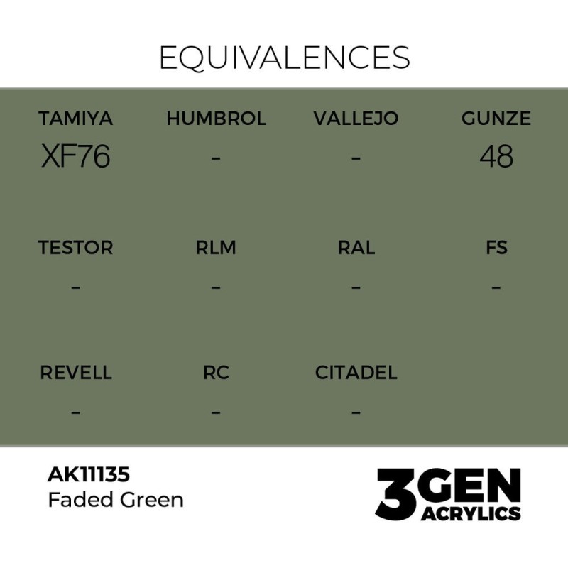  AK - Peinture 3gen : Faded Green - 17 ml