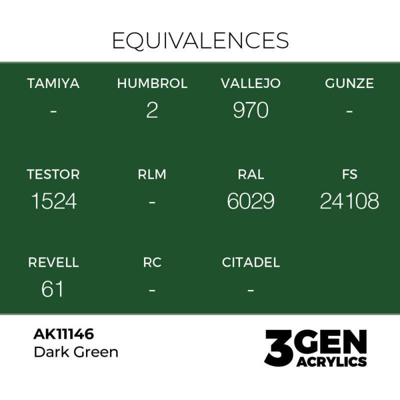  AK - Peinture 3gen : Dark Green - 17 ml