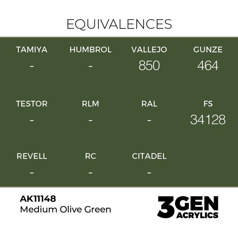  AK - Peinture 3gen : Medium Olive Green - 17 ml