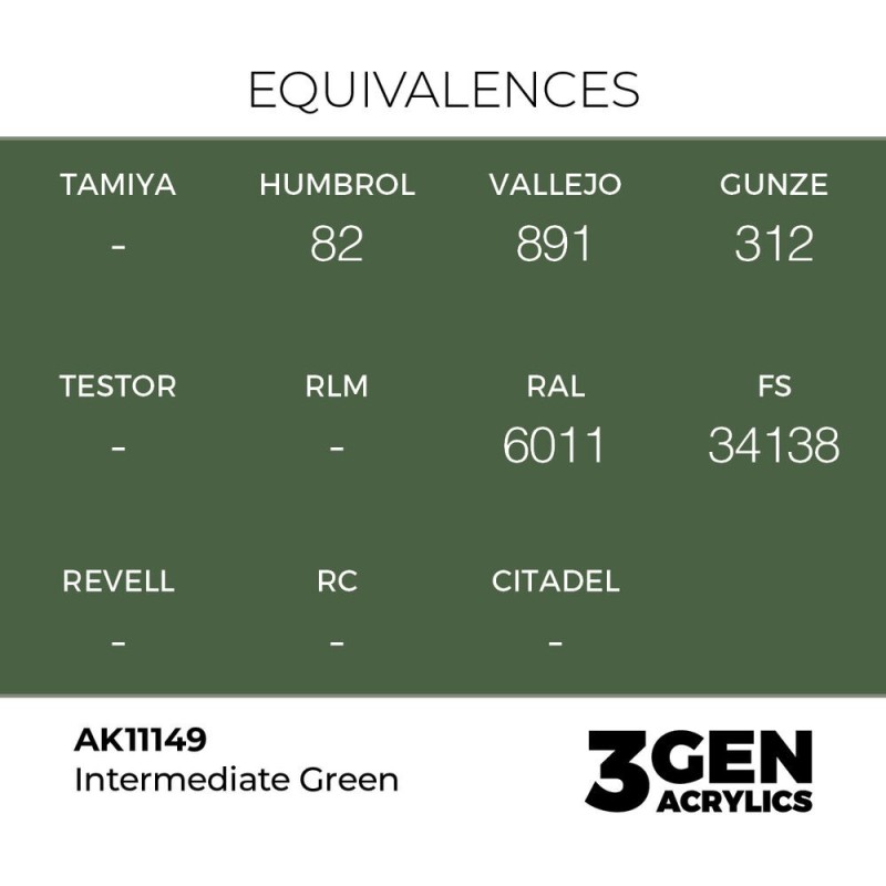  AK - Peinture 3gen : Intermediate Green - 17 ml