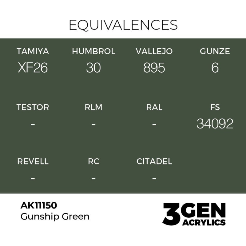  AK - Peinture 3gen : Gunship Green - 17 ml