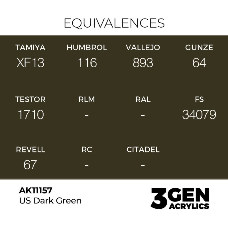  AK - Peinture 3gen : US Dark Green - 17 ml
