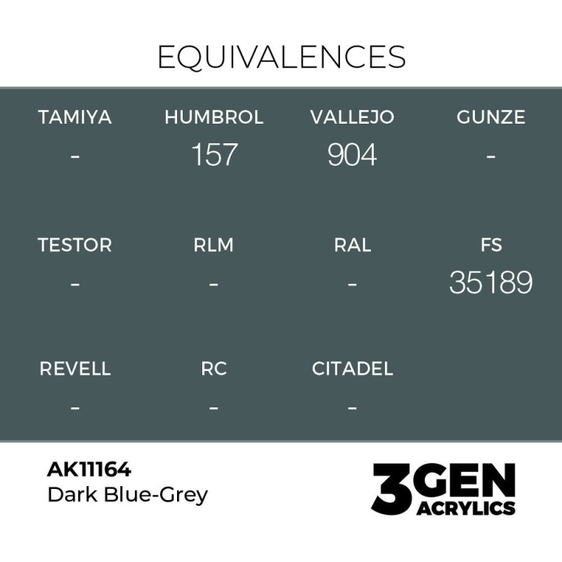  AK - Peinture 3gen : Dark Blue - Grey - 17 ml