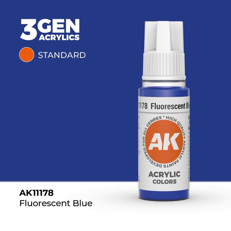 AK - Peinture 3gen : Fluorescent Blue - 17 ml