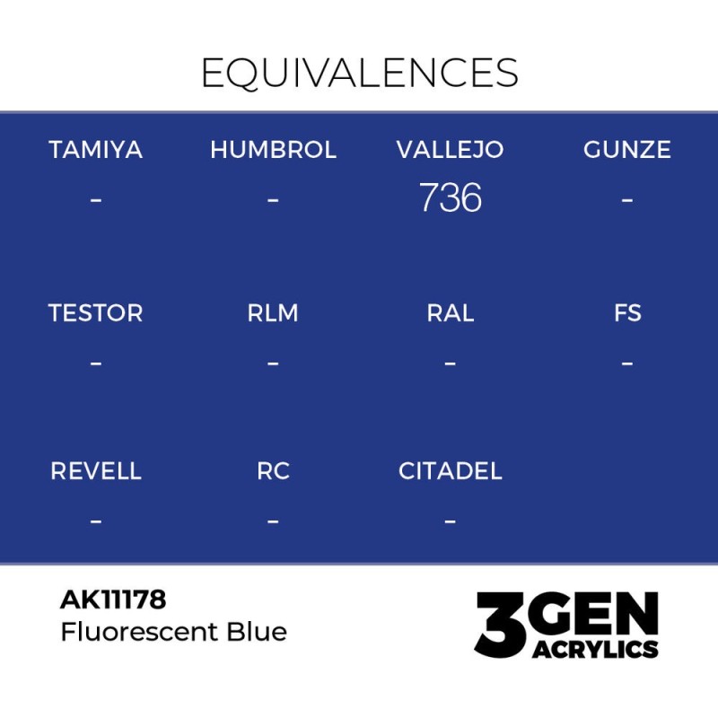  AK - Peinture 3gen : Fluorescent Blue - 17 ml