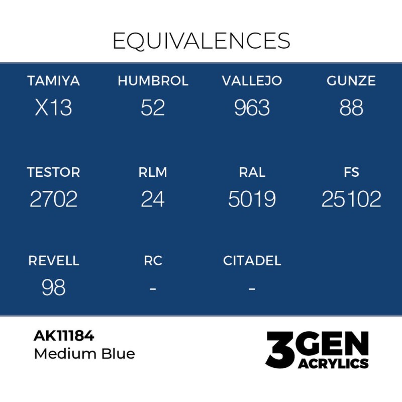  AK - Peinture 3gen : Medium Blue - 17 ml