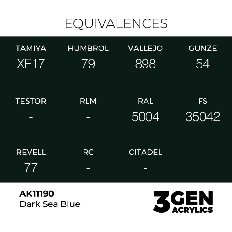  AK - Peinture 3gen : Dark Sea Blue - 17 ml