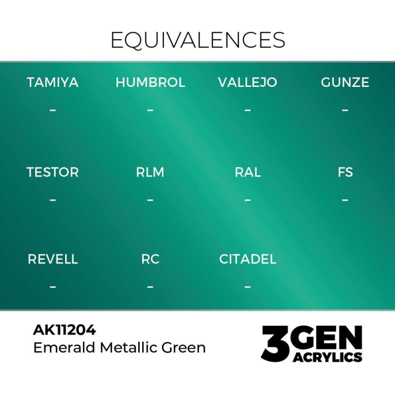  AK - Peinture 3gen : Emerald Metallic Green - 17 ml