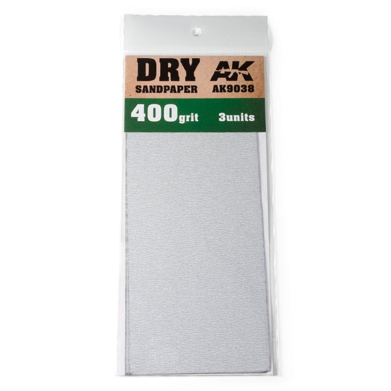 AK - Outil : Dry Sandpaper 400 Grit. 3 units