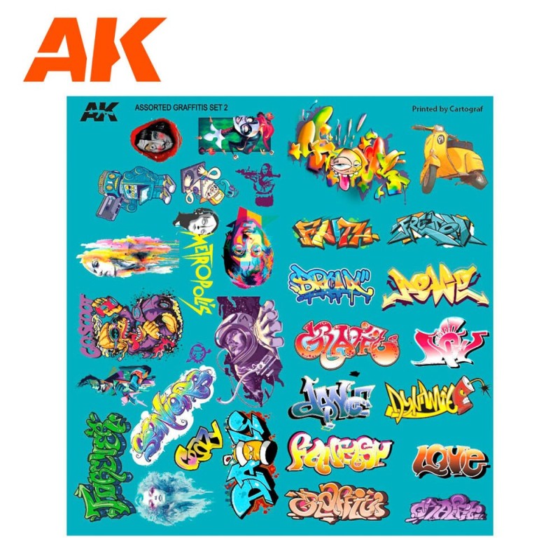  AK - Surtido De Calcas De Graffitis