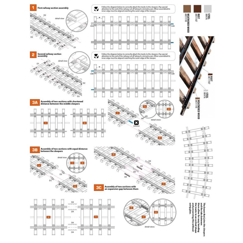  AK - Kit de modélisme : Double Railway Track Section 1/35