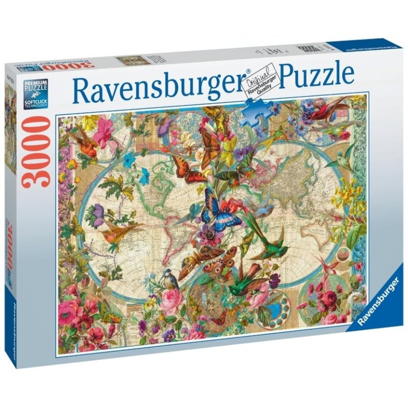 Puzzle carte de la faune et de la flore 3000p.