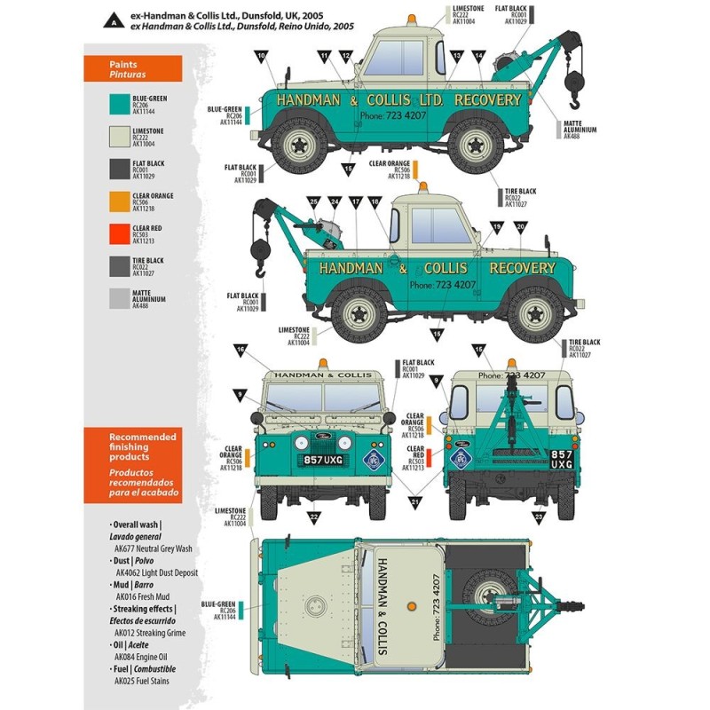  AK - Kit de modélisme : Land Rover 88 Series Iia - Crane / Tow Truck 1/35