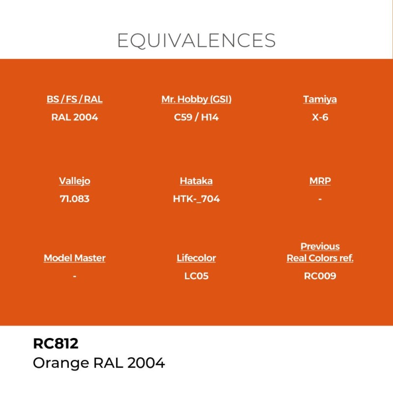  AK - Peinture Real Colors : Orange RAL 2004 - 17 ml