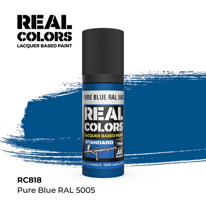 AK - Peinture Real Colors : Pure Blue RAL 5005 - 17 ml