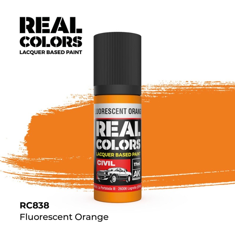 AK - Peinture Real Colors : Fluorescent Orange - 17 ml