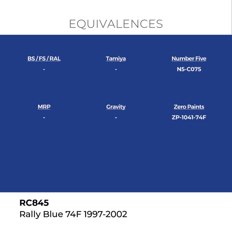  AK - Peinture Real Colors : Rally Blue 74F 1997 - 2002 - 17 ml