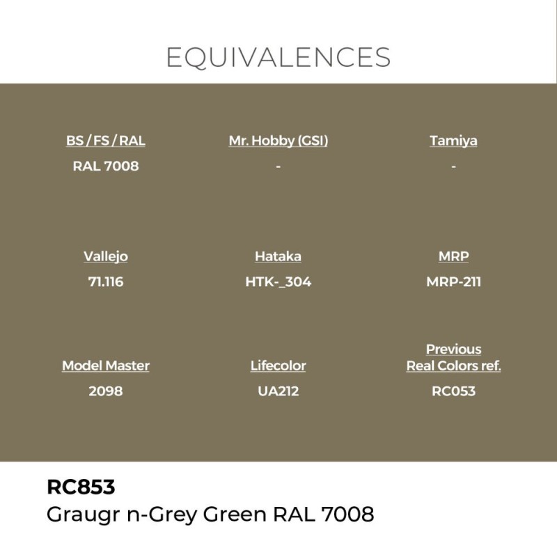  AK - Peinture Real Colors : Graugrün - Grey Green RAL 7008 - 17 ml