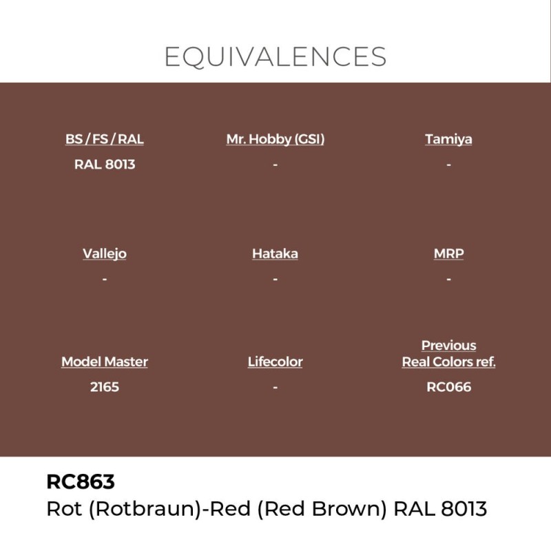  AK - Peinture Real Colors : Rot (Rotbraun) - Red Brown RAL 8013 - 17 ml