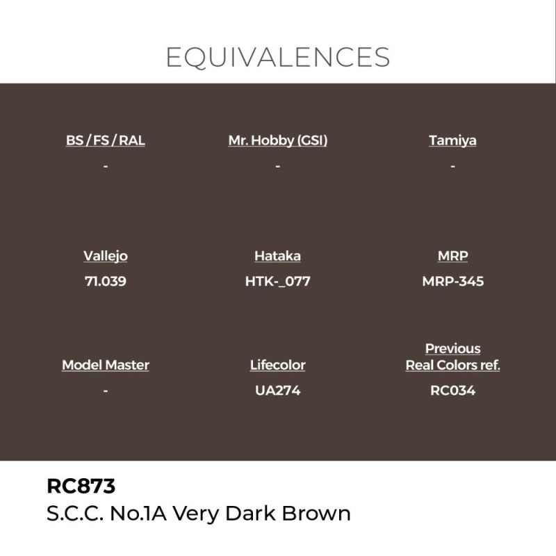  AK - Peinture Real Colors : S.c.c. No.1A Very Dark Brown - 17 ml