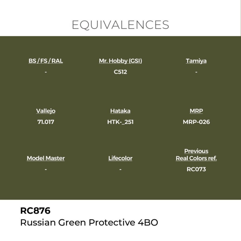  AK - Peinture Real Colors : Russian Green Protective 4BO - 17 ml