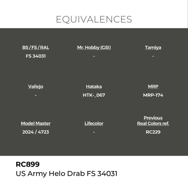  AK - Peinture Real Colors : US Army Helo Drab FS 34031 - 17 ml