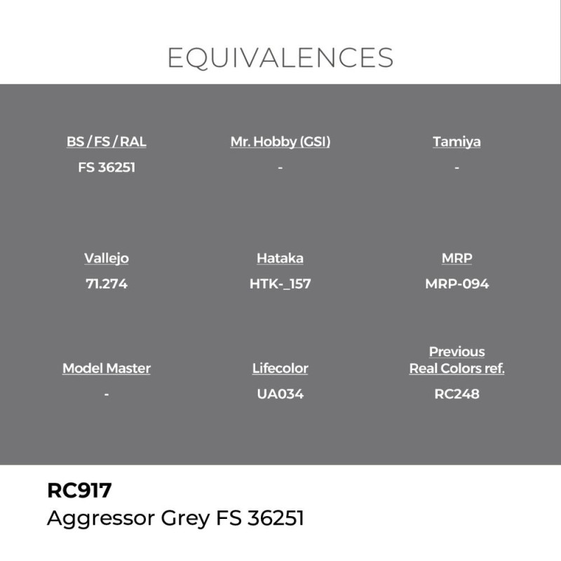  AK - Peinture Real Colors : Aggressor Grey FS 36251 - 17 ml