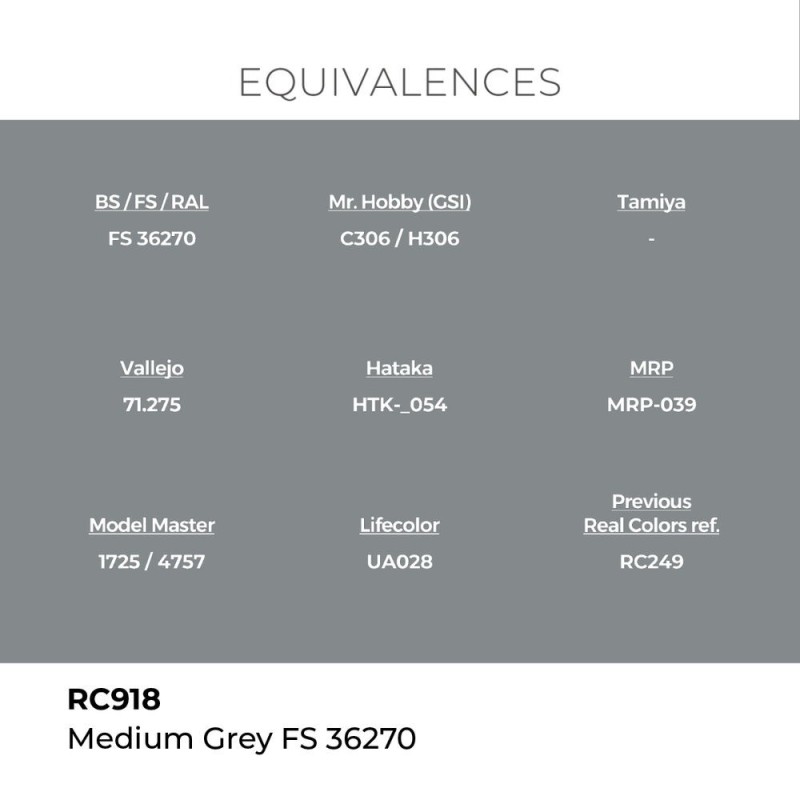  AK - Peinture Real Colors : Medium Grey FS 36270 - 17 ml