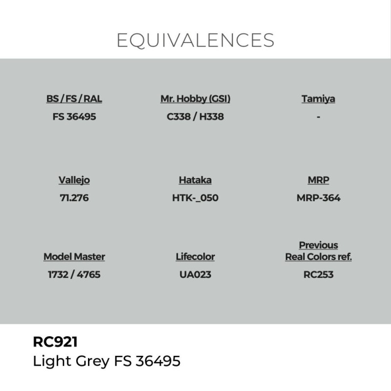  AK - Peinture Real Colors : Light Grey FS 36495 - 17 ml
